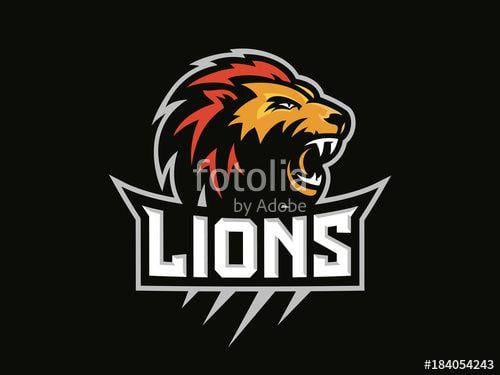 Dark Lion Logo - Lions head - sport logo, emblem on a dark background