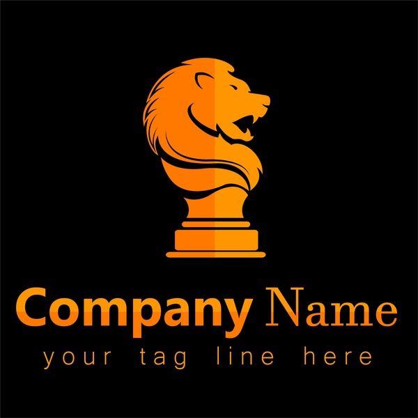 Dark Lion Logo - Corporate logo design with lion emblem on dark Free vector in Adobe