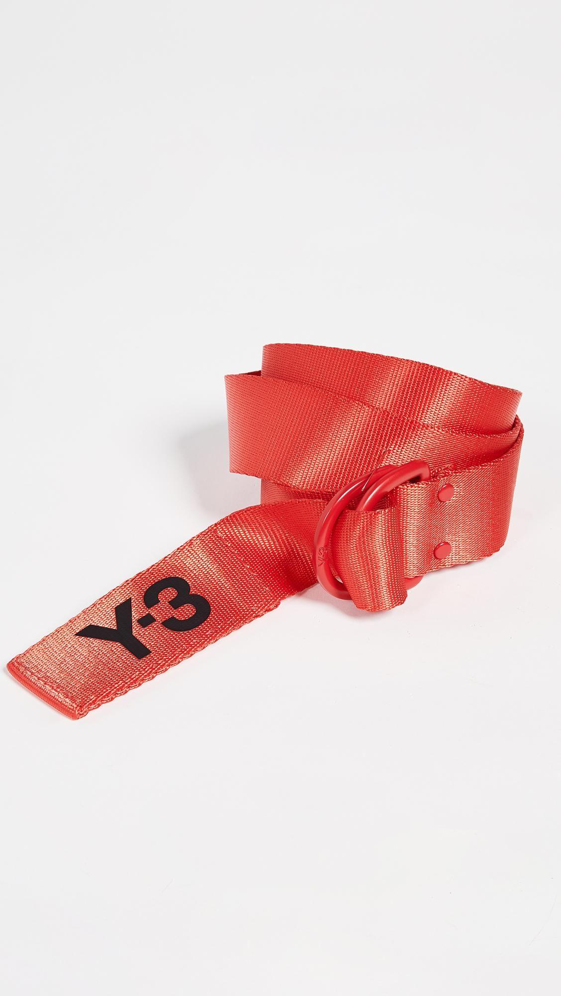 Red Y Logo - Y 3 Logo Belt In Red For Men