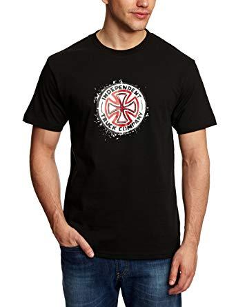 White Cross Clothing Logo - Independent Red & White Cross Stencil Logo Men's T Shirt Black X