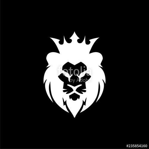 Dark Lion Logo - Lion head logo or icon on dark background and royalty