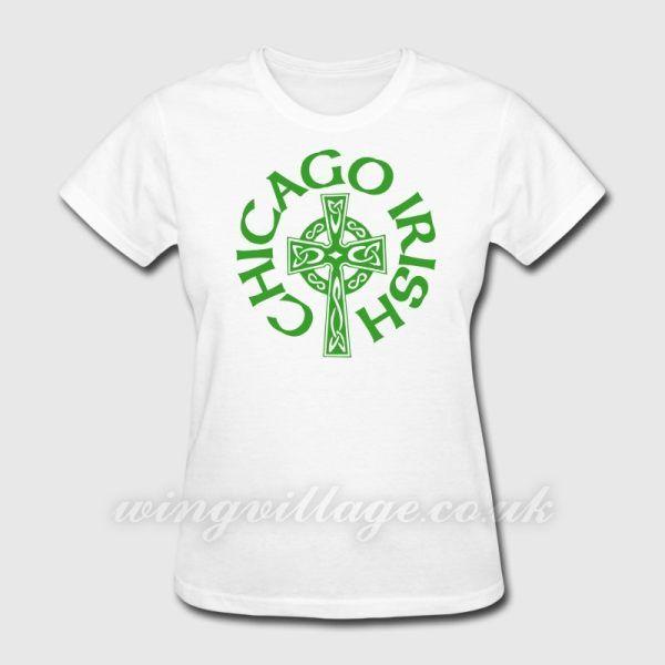 White Cross Clothing Logo - Surprise Price Chicago Irish Celtic Cross Apparel Clothing Shirts T