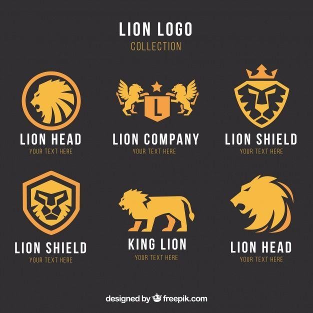 Dark Lion Logo - Six lion logos on a dark background Vector