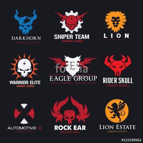 Dark Lion Logo - vector illustrationRock and skull logo collection, animal logo set