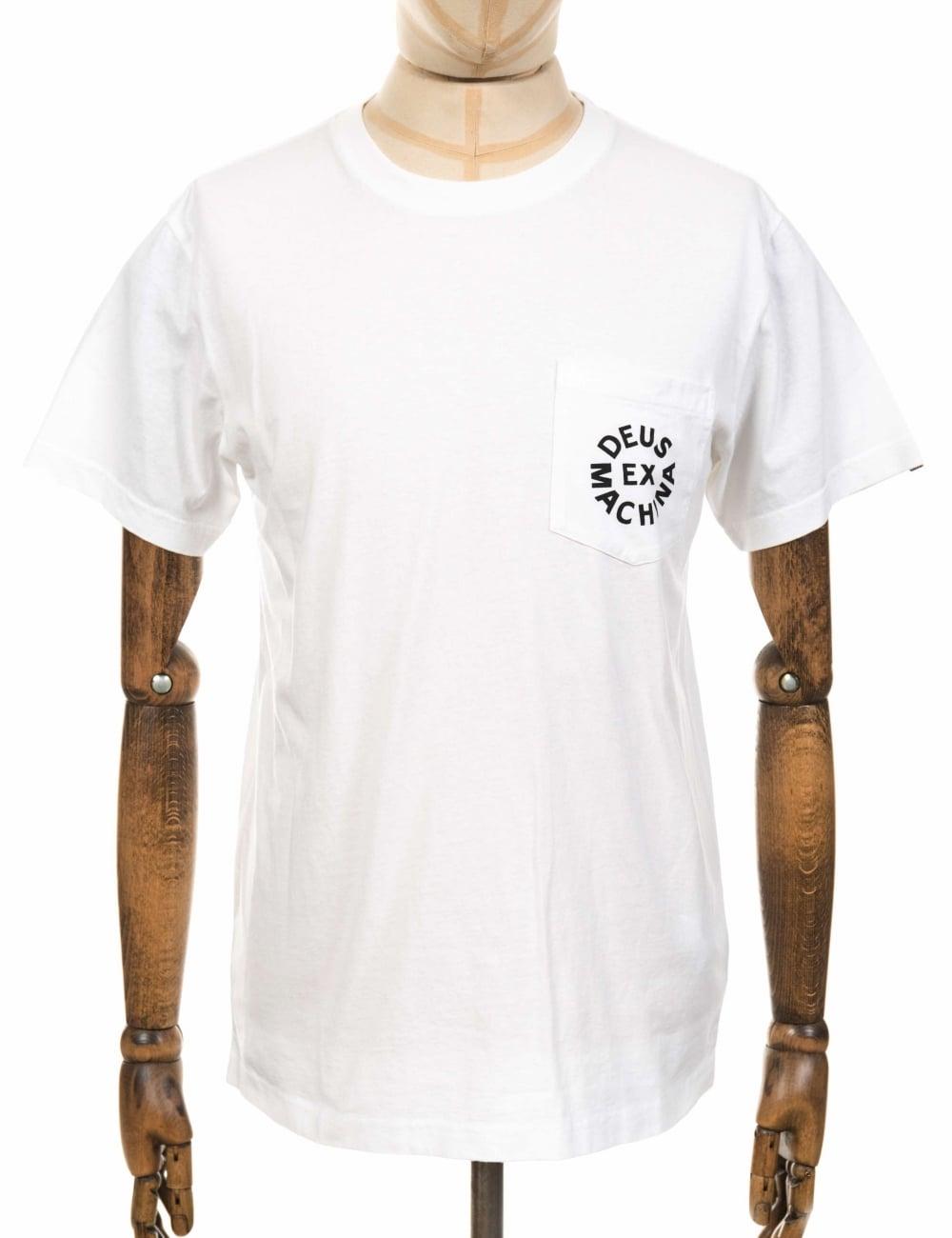 White Cross Clothing Logo - Deus Ex Machina Circle Logo Pocket Tee - White - Clothing from Fat ...