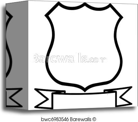 Empty Shield Logo - Canvas Print of Empty Blank Shield | Barewalls Posters & Prints ...