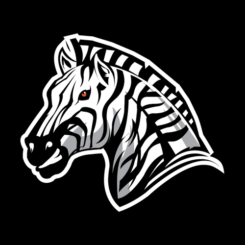 Zebra Mascot Logo - NFL-style Zebra head This is an internal mascot - not a corporate ...