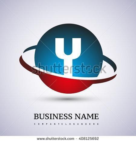 Circle Y Logo - Letter Y logo icon design template elements on blue and red circle ...