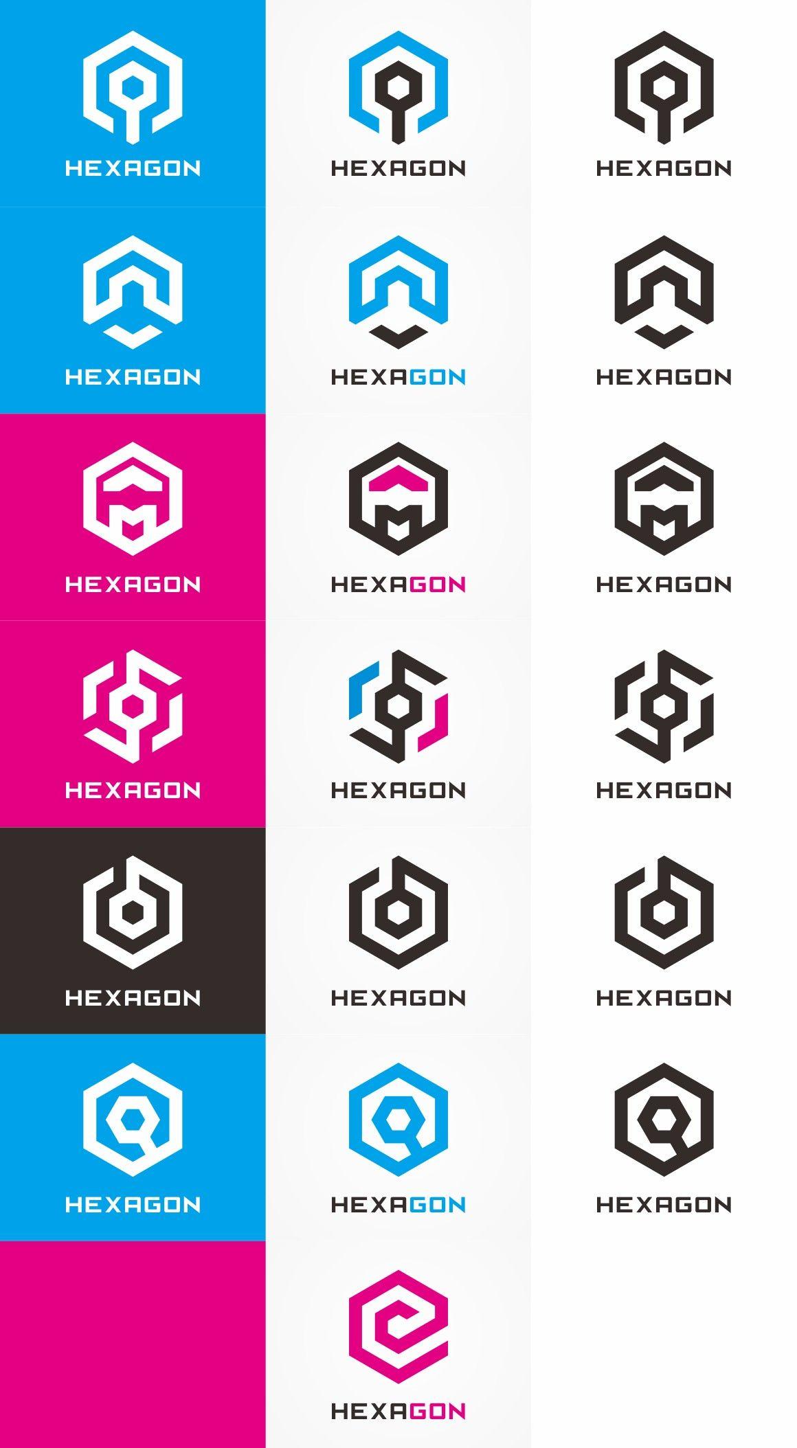 Hexagon Circle Logo - Hexagon Logo Bundle by Logolea on Creative Market. Get it now for ...