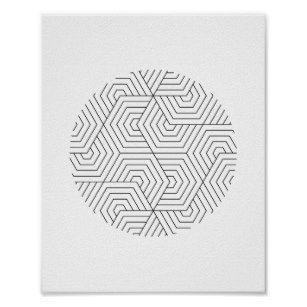 Black Hexagon Circle Logo - Black And White Hexagon Art & Wall Décor | Zazzle.co.uk