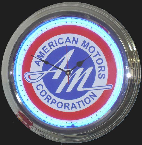 American Motors Logo - American Motors Parts & Service Neon Clock
