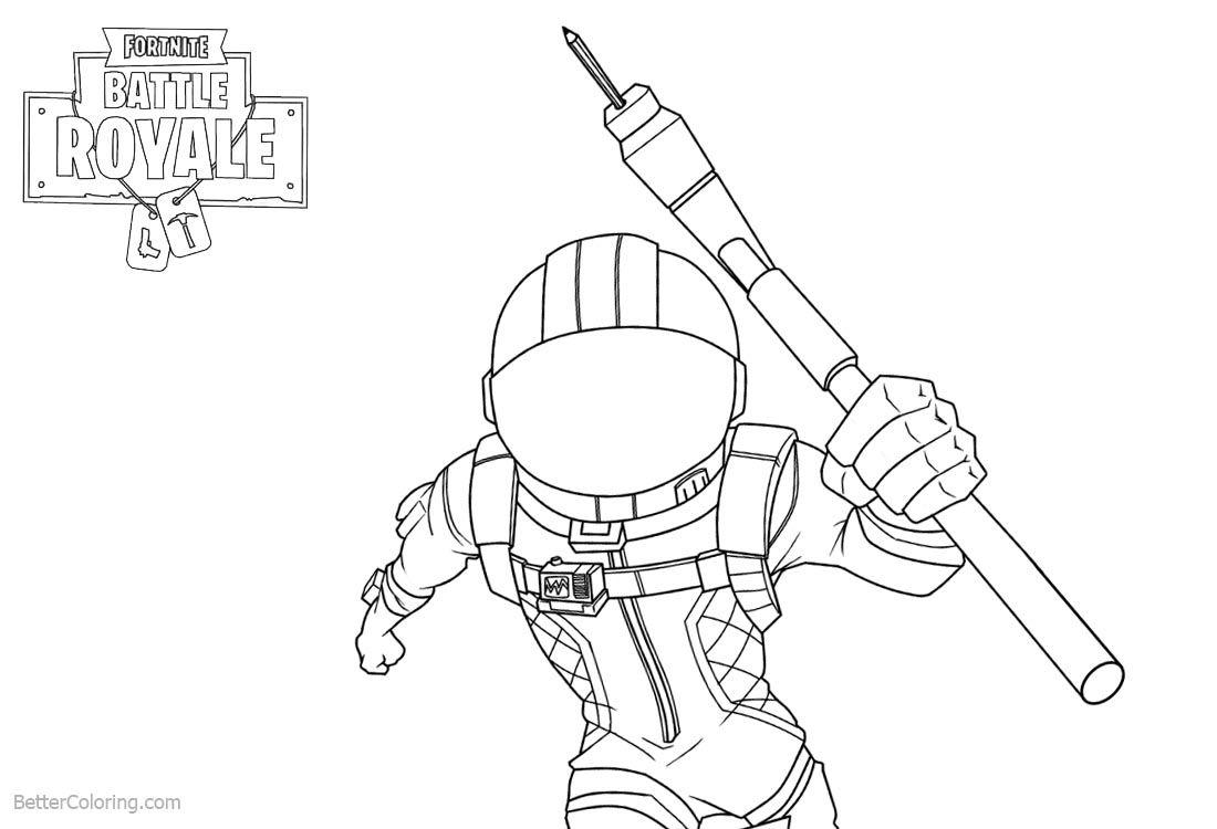 Coloring Fortnite Battle Royale Logo - Fortnite Coloring Pages Characters Line Drawing Black and White ...