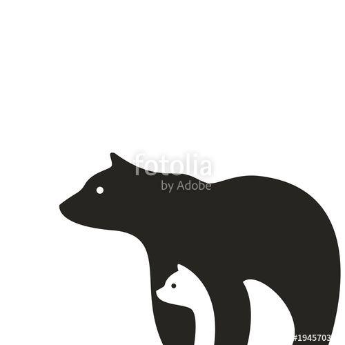 Bear Logo - Bear logo icon, gray bear vector illustration
