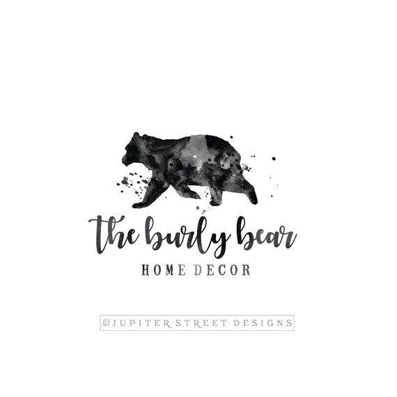 Bear Logo - Bear Logo-Grizzly Bear Logo-Animal Logo-Watercolor Animal | Etsy