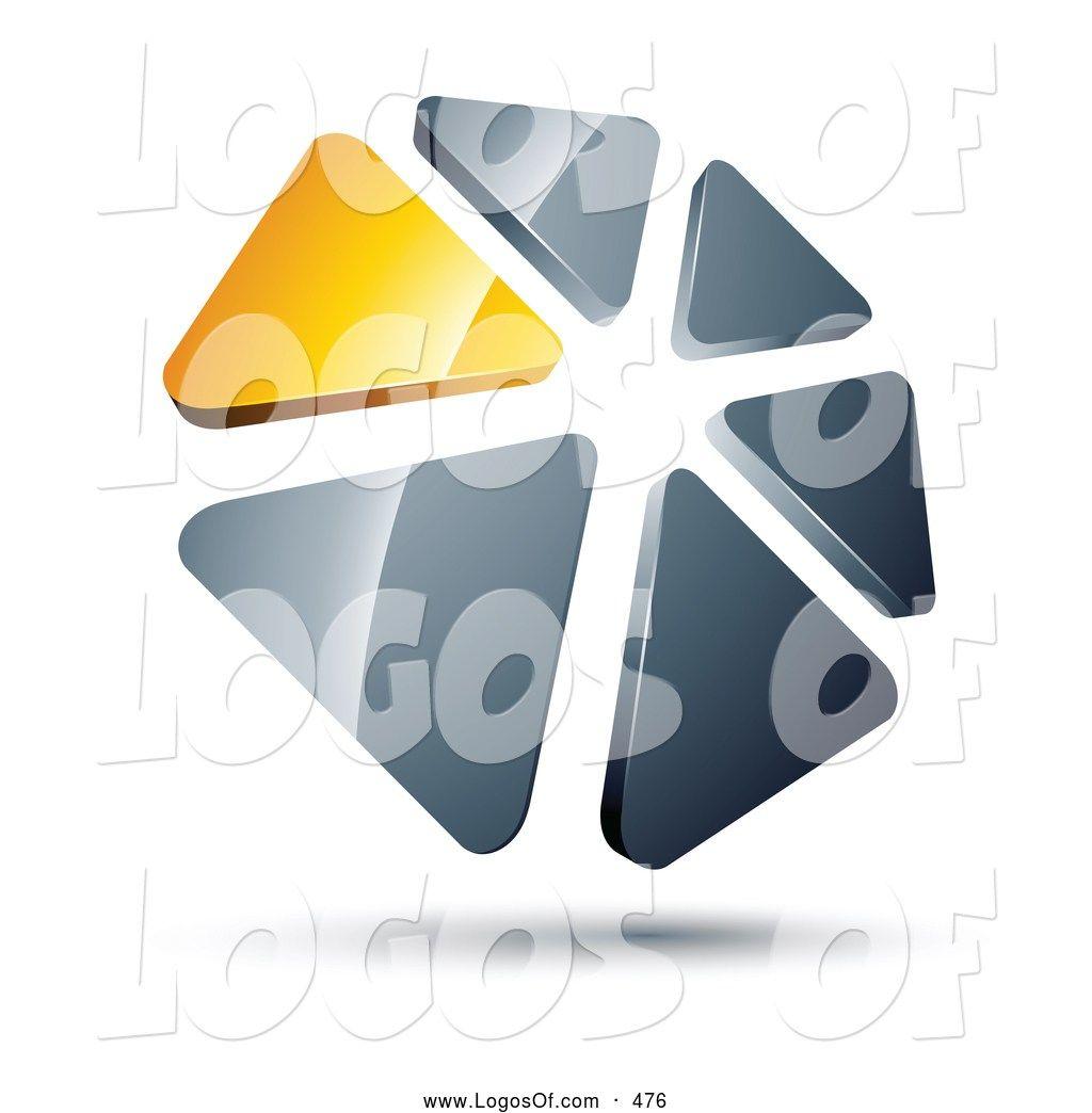 Silver C Yellow Triangle Logo - Silver And Yellow Triangle Logo C