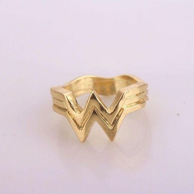 Quality Gold Logo - Fashion Movie Jewelry Wonder Woman Finger Ring High Quality Gold