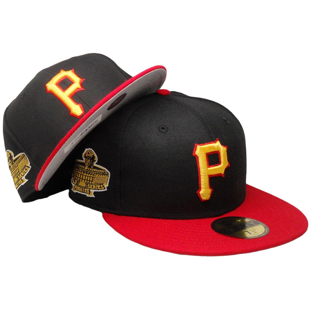 Black N Red and Yellow Logo - Pittsburg Pirates New Era 59Fifty Custom Fitted Hat, Red