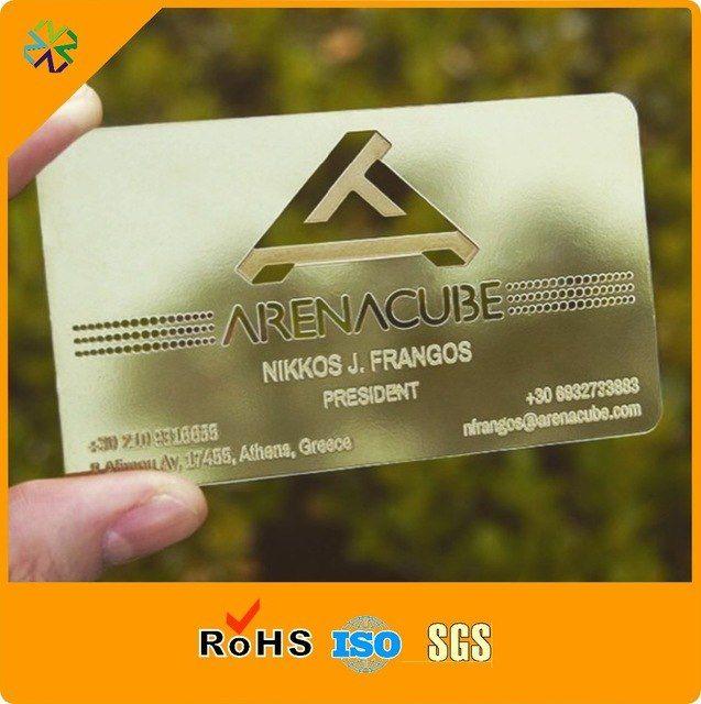 Quality Gold Logo - High quality gold plated metal business card cut out logo and words ...