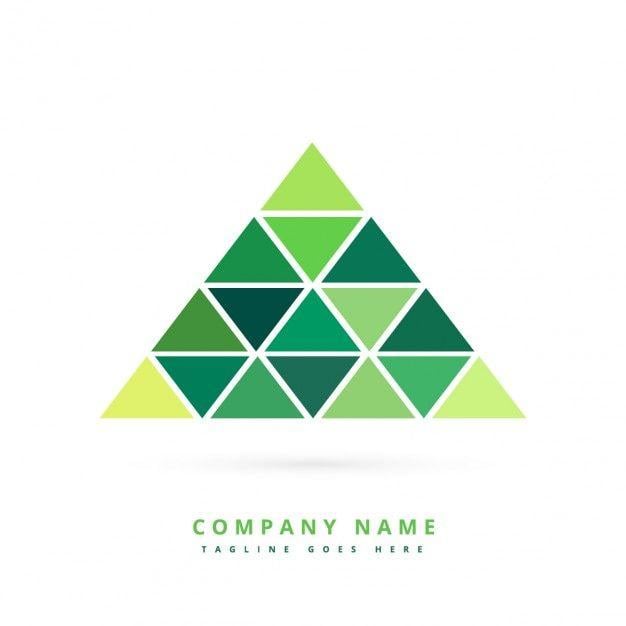 Green Triangle Logo - Green triangle shapes forming pyramid Vector | Free Download