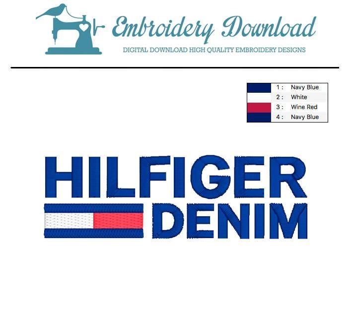 Tommy Logo - Tommy Hilfiger Denim embroidery design instant download