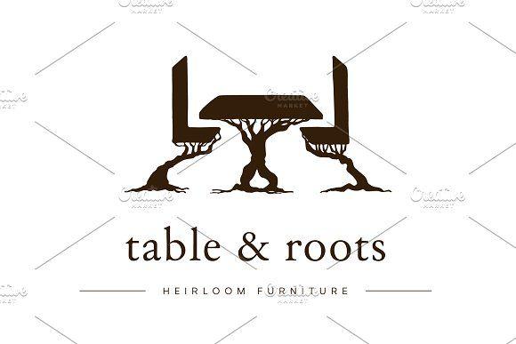 Tree Roots Logo - Table & Tree Roots / Furniture Logo ~ Logo Templates ~ Creative Market