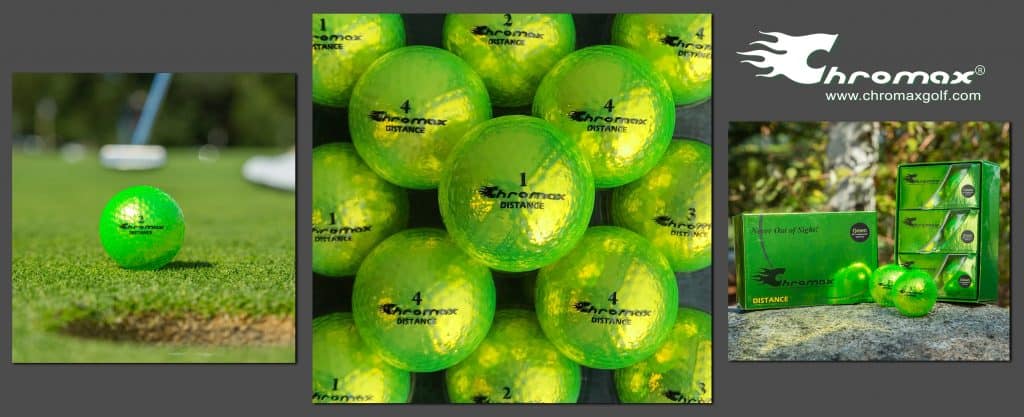 Company C Green with Silver Ball Logo - Chromax Colored Golf Balls | USGA Approved. Highly Reflective Colors