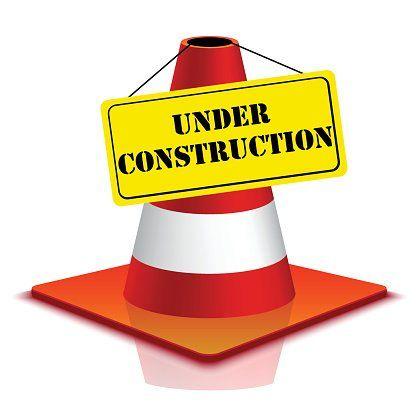 Construction Cone Logo - Traffic Cone With Yellow Under Construction Sign stock vectors