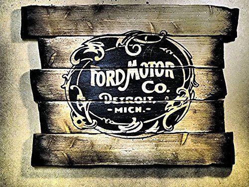 First Ford Logo - Vintage Sign. Artistic Reproduction of the first FORD logo in 1903