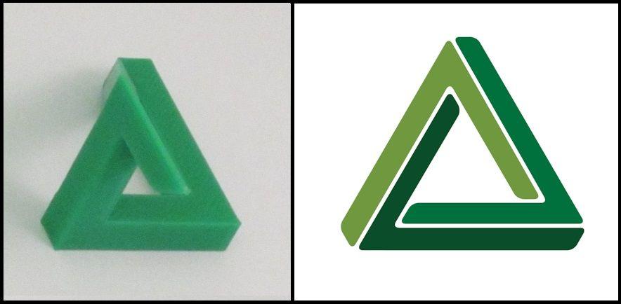 Green Triangle Company Logo - 3D Printing the Impossible: A Penrose Triangle – Digilent Inc. Blog