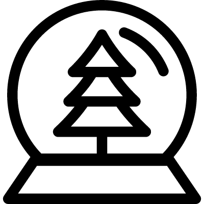 Tree Inside Circle Logo - Christmas snow globe with tree inside ⋆ Free Vectors, Logos, Icons ...