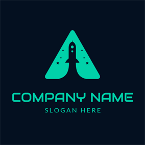 Green Triangle Logo - Free Rocket Logo Designs. DesignEvo Logo Maker