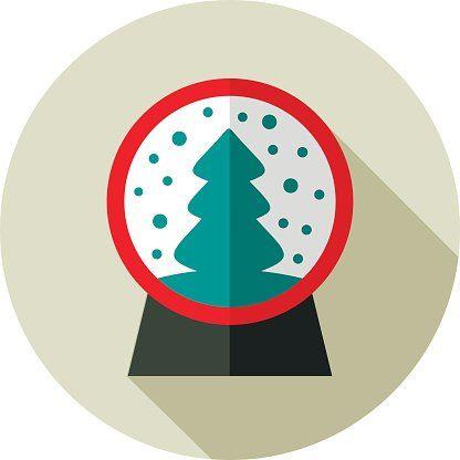 Tree Inside Circle Logo - Christmas Snow Globe With A Tree Inside Flat Icon stock vectors ...