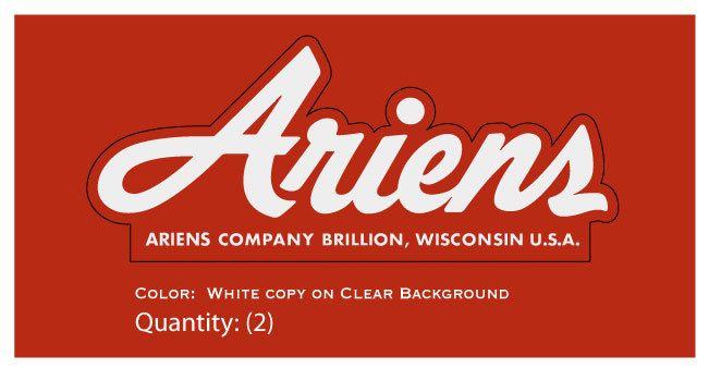 Ariens Logo - Ariens White Logo Decal - Vintage Reproductions