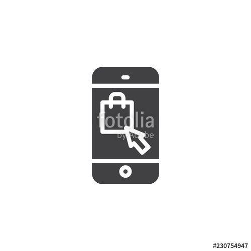 Flat Phone Logo - Online shopping vector icon. filled flat sign for mobile concept and ...