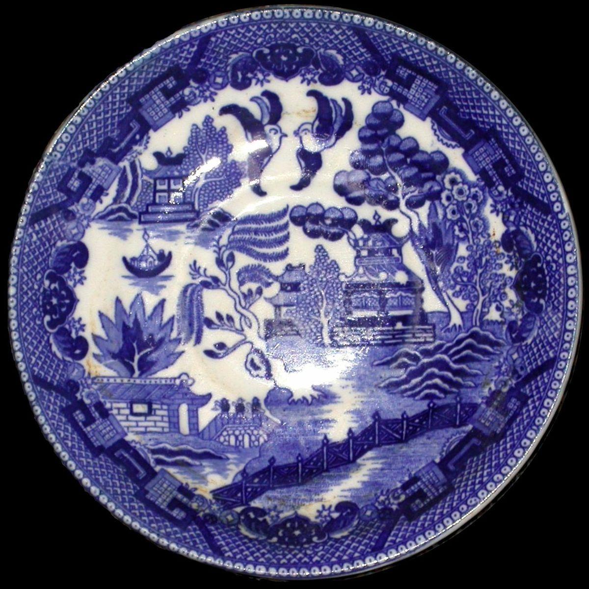 Famous Blue and White Logo - Willow pattern