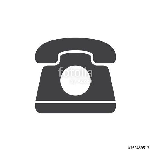 Flat Phone Logo - Old telephone icon vector, filled flat sign, solid pictogram ...