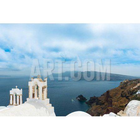 Famous Blue and White Logo - The Famous Blue and White City Oia,Santorini Print Wall Art By ...