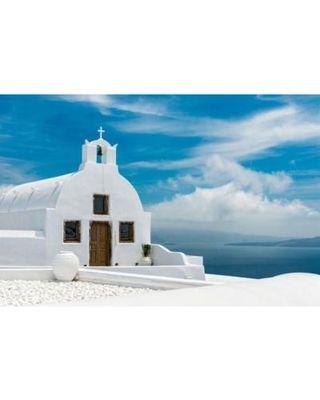 Famous Blue and White Logo - BIG Deal on The Famous Blue and White City Oia,Santorini Print Wall ...