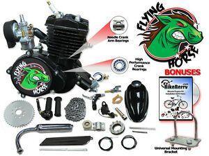 Bike Flying Horse Logo - 80cc Flying Horse Bicycle Engine Kit Motorized Bike Gas Black 2