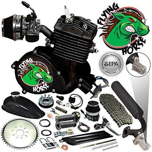 Bike Flying Horse Logo - 66/80cc Flying Horse EPA Approved Black Angle Fire 2-Stroke ...