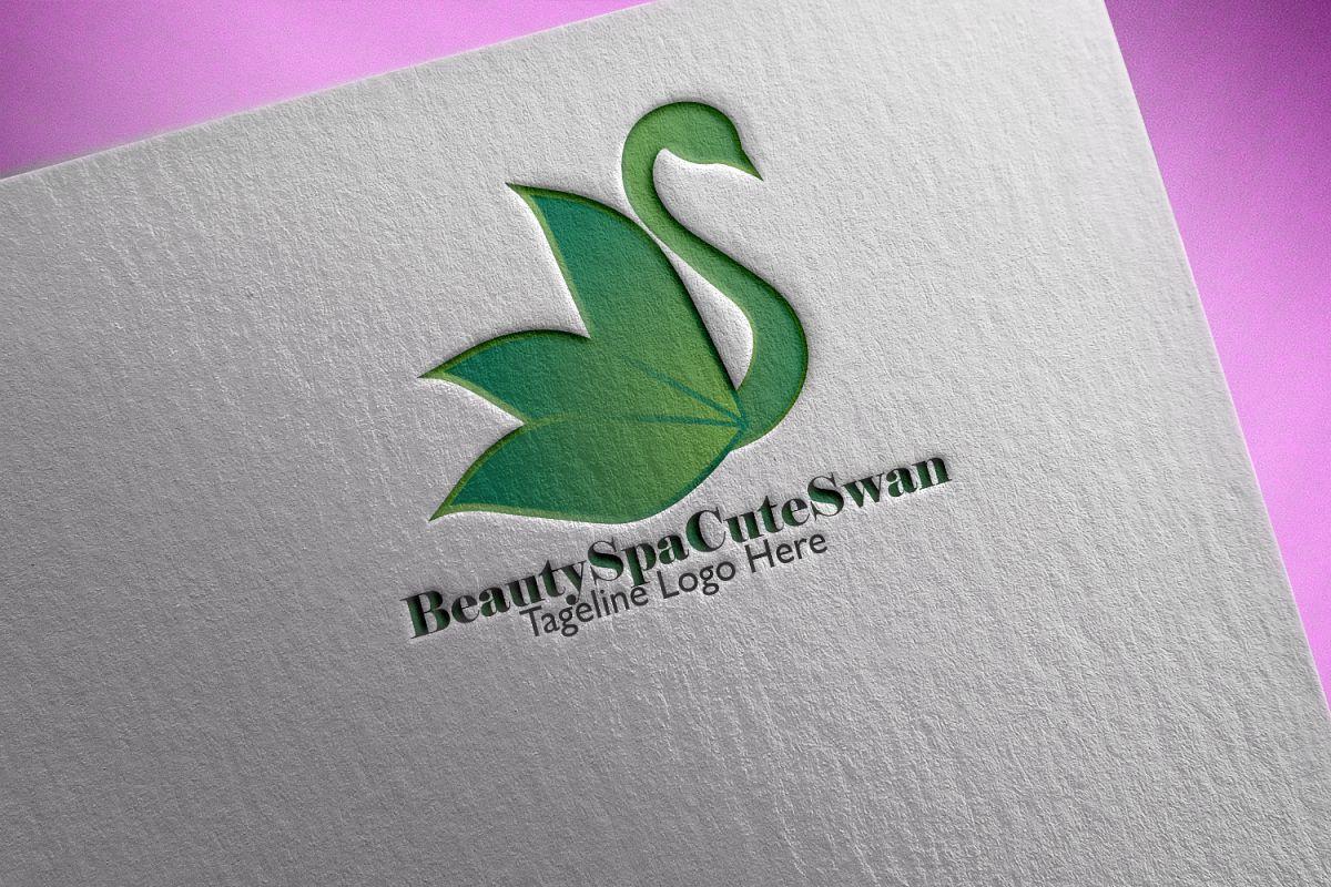 Gray Swan Logo - Beauty Spa Cute Swan Logo