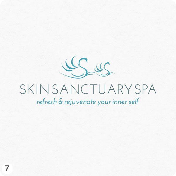 Gray Swan Logo - Swan graphic Skin Sanctuary logo design in blue and gray