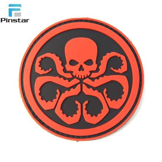 Red Octopus Logo - China Custom 3D Red Octopus PVC Rubber Patch Factory - China Rubber ...