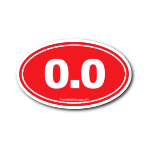 Red Oval Sports Logo - 0.0 Euro Oval Sticker Sticker Zero Running RED. SPORTS: Running