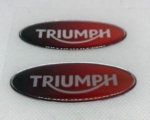 Red Oval Sports Logo - Triumph Oval (65x25mm) Plastic Badge Logo Sticker Two Tone