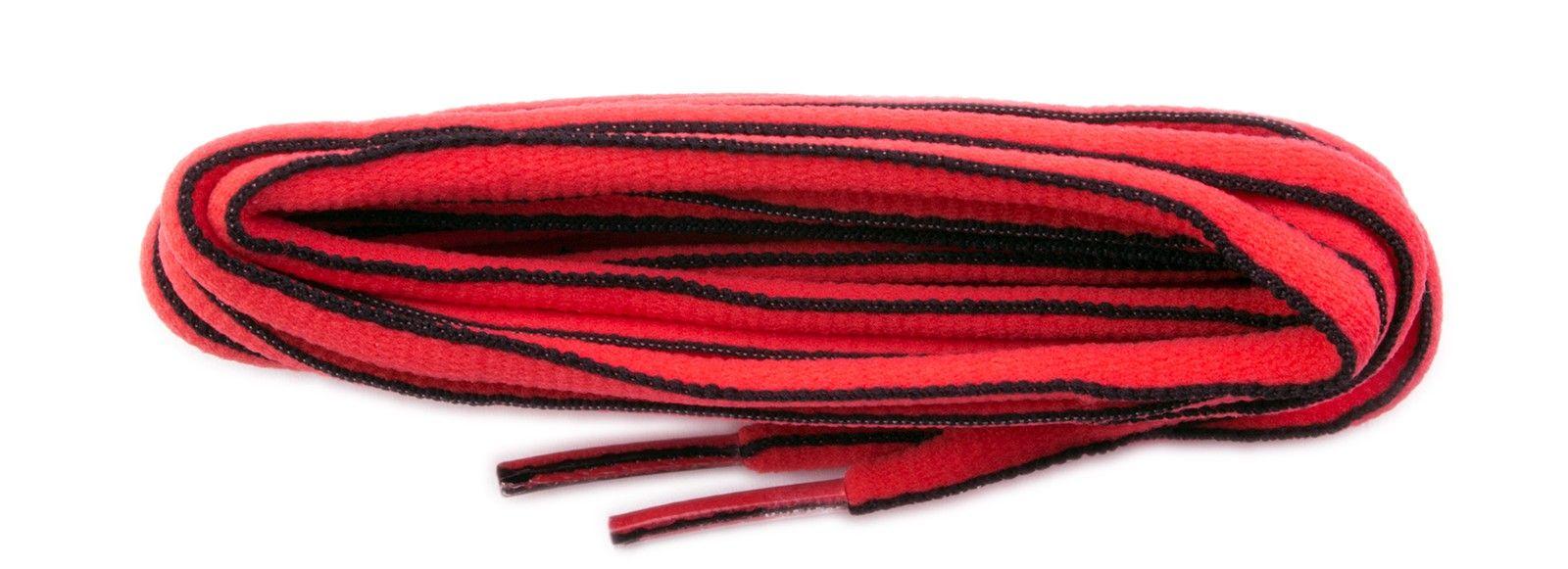 Red Oval Sports Logo - Red Black Edge Oval Sports Laces. Victor De Banke