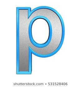 Lower Case Letters Blue and Silver Logo - One lower case letter from brushed silver with blue frame alphabet