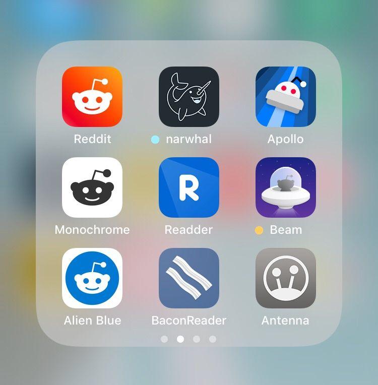 Reddit App Logo - Some other Reddit apps' icons in the App Store : apolloapp