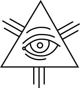 Black and White Triangle with Eye Logo - Secret Symbols: The All-Seeing Eye