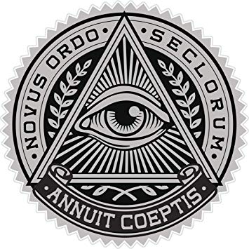 Black and White Triangle with Eye Logo - ALL SEEING EYE IN TRIANGLE CREST BLACK GREY Vinyl Decal